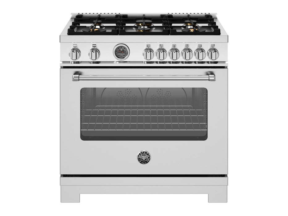 Bertazzoni 36" Master Series range - Gas oven - 6 brass burners MAS366BCFGMXT