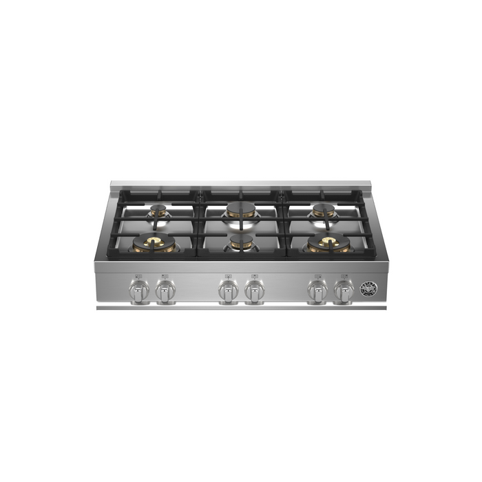 Bertazzoni 36" Master Series Gas Rangetop 6 Brass Burners MAST366RTBXT