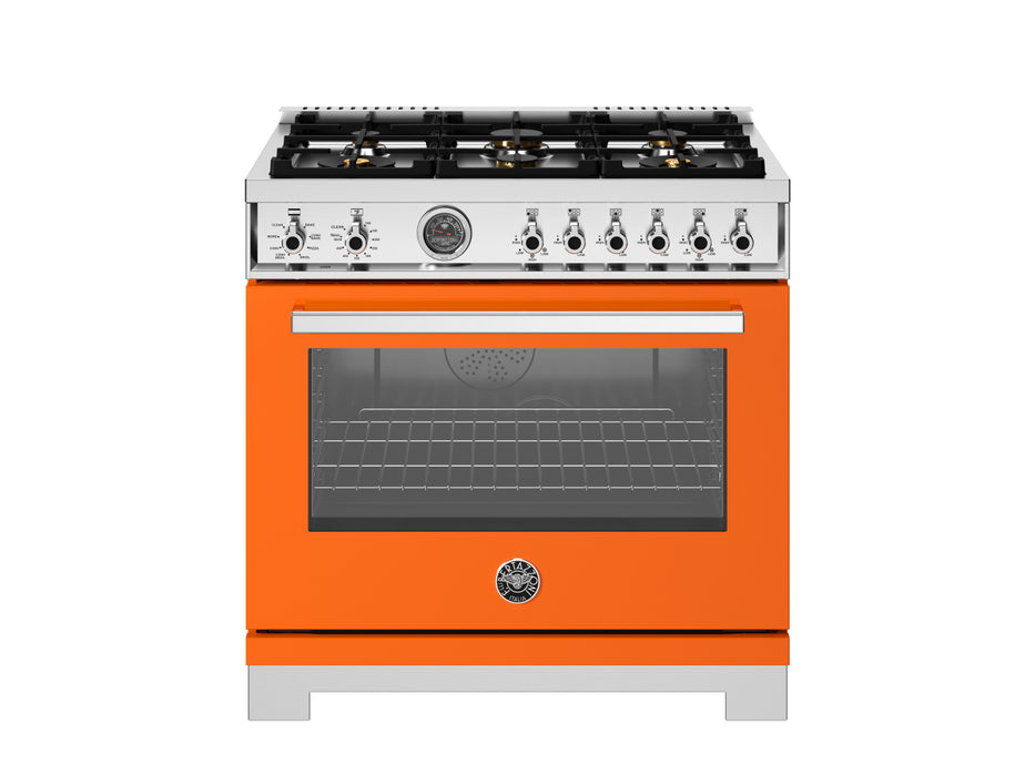 Bertazzoni 36" Professional Series range - Electric self clean oven PRO366BCFEPXT