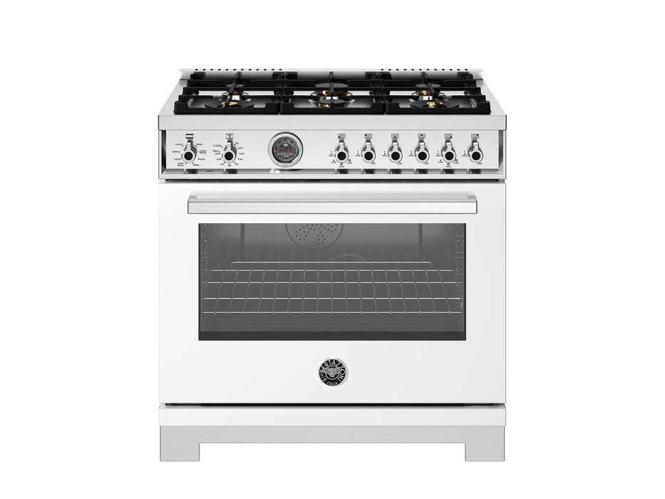 Bertazzoni 36" Professional Series range - Electric self clean oven PRO366BCFEPXT