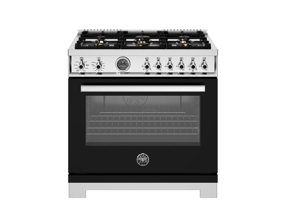 Bertazzoni 36" Professional Series range - Electric self clean oven PRO366BCFEPXT