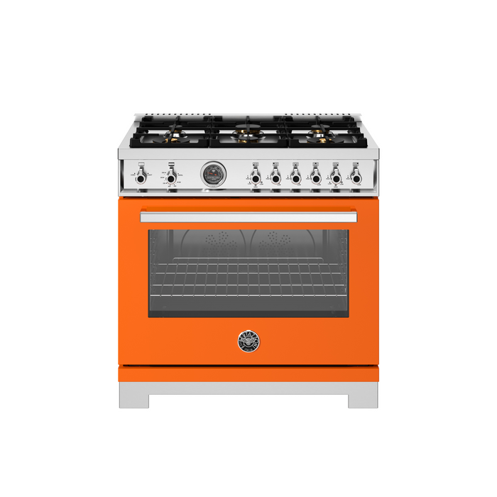 Bertazzoni 36" Professional Series range - Gas oven - 6 brass burners PRO366BCFGMXT