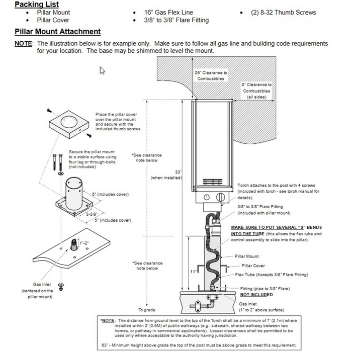 Fire Garden PILLAR MOUNT & POST COVER