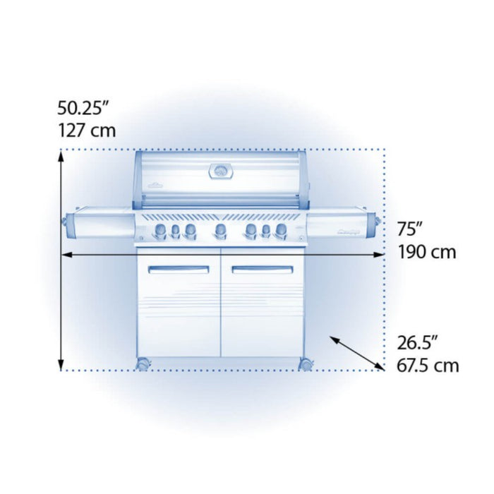 Napoleon BBQ LP PRESTIGE 665 STAINLESS STEEL - 5 BURNER P665RSIBPSS